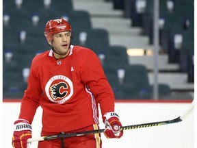 Milan Lucic skates at the Saddedome during practice in Calgary on Friday, October 4, 2019. Jim Wells/Postmedia