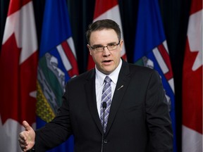 Government House Leader Jason Nixon provides details about the fall legislative agenda at the Alberta Legislature on Monday, Oct. 7, 2019, in Edmonton.