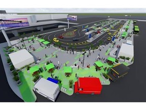 An artist's rendering of the new LAX-it pickup area at the Los Angeles International Airport.