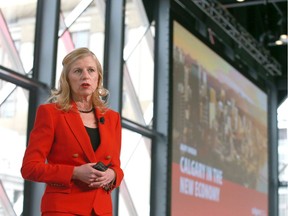 Mary Moran, former President and CEO, Calgary Economic Development speaks in Calgary on Wednesday, Oct. 16, 2019.