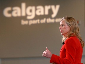 Mary Moran, President and CEO of Calgary Economic Development, speaks at the Calgary Economic Outlook luncheon. A new $4 million ad campaign aimed at attracting tech talent to Calgary will also attempt to combat a growing perception that the city has lost some of its entrepreneurial spirit, Calgary Economic Development said Wednesday.