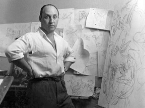 Portrait of Oscar Cahén in his studio in 1951. Photograph by Page Toles. Copyright The Cahén Archives.
