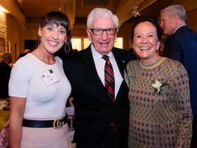 Invited guests enjoyed Ann McCaig's renowned hospitality and warmth on Sept. 23 at an event to support the Friends of the Canadian Museum for Human Rights. Pictured are Eda Libin, Alvin Libin and Ann McCaig. Courtesy, Monique de St. Croix