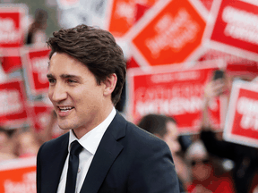 Liberal leader Justin Trudeau arrives to attend an English language federal election debate in Gatineau, Quebec, Oct. 7, 2019.