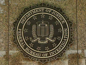 The FBI seal on outside its headquarters in Washington, D.C.