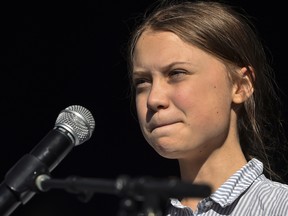 Swedish climate activist Greta Thunberg addresses supporters during the rally for action on climate change on Sept. 27 in Montreal. Her symbolic voyage across the Atlantic is finally exposing the deeply entrenched comfort we all derive from fossil fuels, writes Peter Tertzakian.