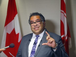 Calgary mayor Naheed Nenshi comments on the provincial budget and going to Ottawa at City Hall in Calgary on Thursday, October 24, 2019. Darren Makowichuk/Postmedia