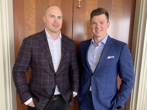 Josh Hamill, senior managing director, and Adam Stewart, vice-president, of Savills, an international real estate company that has opened a Calgary office.