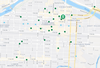 The Starbucks footprint in downtown Calgary. Map shows licensed and company-operated stores.
