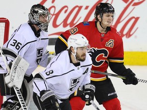 Calgary Flames Matthew Tkachuk and L.A. Kings defenceman Drew Doughty will clash again at the Scotiabank Saddledome in Calgary on Tuesday, Oct. 8, 2019.