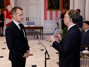 Seamus O’Regan is sworn-in as Minister of Natural Resources during the presentation of Trudeau's new cabinet, at Rideau Hall in Ottawa, Ontario, Canada November 20, 2019. REUTERS/Blair Gable ORG XMIT: MEX311