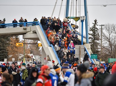 Football fans pour into McMahon Stadium for Grey Cup CFL championship football game between Winnipeg Blue Bombers and Hamilton Tiger-Cats on Sunday, November 24, 2019. Azin Ghaffari/Postmedia Calgary