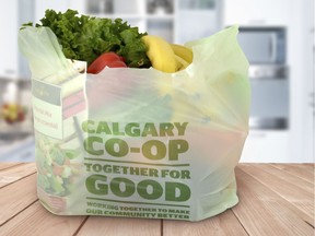 Co-op is introducing a compostable shopping bag that members can use in the store and then again at home in kitchen compost pails and green bins.