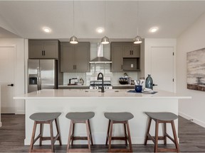 The kitchen in the Benson show home at Winston at Walden, by Avi Urban.