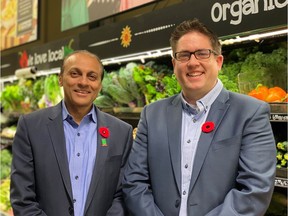 Ken Keelor, chief executive of Calgary Co-op and Adam Martin, general manager of Community Natural Foods.