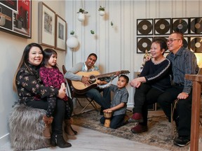 Carmen Jiwani and her husband Nizam Jiwani with their children Aydin Jiwani, 5, and Aliyah, 3, and grandparents Linda Lam and Paul Huen.