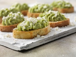 Avocado Mousse Crostini with Feta for ATCO Blue Flame Kitchen for Dec. 11, 2019. Image supplied by ATCO Blue Flame Kitchen