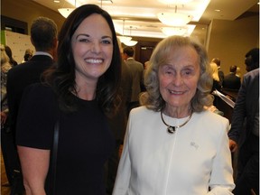 Legendary philanthropist and community leader Marg Southern was inducted into the Alberta Business Hall of Fame-Southern Alberta at a dinner ceremony at the Hyatt. Pictured with Southern is JA Southern Alberta president and CEO Melissa From. Proceeds from the event benefitted JA Southern Alberta.