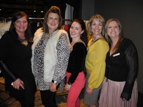 Pictured, from left, at The YYC-Chic Gala are Making Changes' board members Teri-Ann Begin, Terra Davidson and Stacia Samuel; Hillberg & Berk's Katie Smith; and Karen Love,  Making Changes executive director. The gala raised more than $100,000.