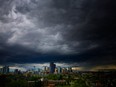 Storm clouds gather over Calgary on July 30, 2016.