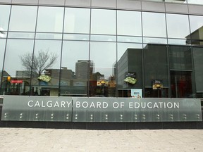 The exterior of the Calgary Board of Education Building is shown in downtown Calgary on Thursday, March 22, 2018. The Calgary Board of Education Trustees were responding to the 2018-19 Alberta Provincial Budget. Jim Wells/Postmedia
