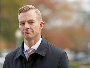 David Holmes, the counselor for political affairs at the U.S. embassy in Ukraine, arrives to appear for a closed-door deposition as part of the impeachment inquiry on Capitol Hill in Washington, U.S., November 15, 2019.