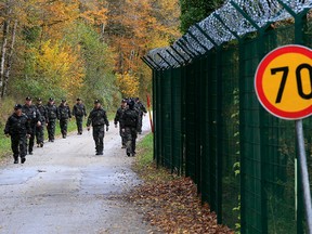 A group of uniformed volunteers called Stajerska Varda (Stajerska Guard) holds regular exercises near the border with Croatia in Kostel, Slovenia November 9, 2019. Picture taken November 9, 2019. REUTERS/Borut Zivulovic ORG XMIT: HFS-LJU01