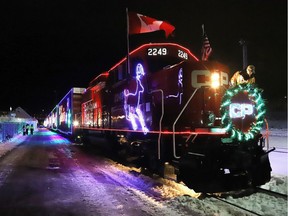 A large crowd gathered at the VIA Train Station on Elgin Street in Sudbury, Ont. to see the CP Holiday Train on Friday evening. John Lappa/Sudbury Star/Postmedia Network ORG XMIT: POS1911292037459032