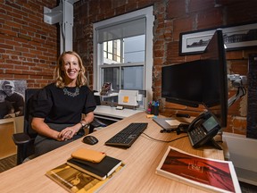 Kate Thompson, new head of Calgary Municipal Land Corporation (CMLC), poses for a photo inside her office on Tuesday, December 10, 2019. Azin Ghaffari/Postmedia