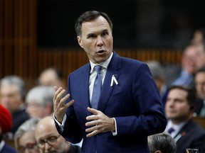 Canada's Minister of Finance Bill Morneau speaks during Question Period in the House of Commons on Parliament Hill in Ottawa, Ontario, Canada December 6, 2019.  REUTERS/Blair Gable ORG XMIT: OTW111