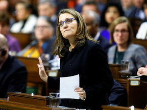 Deputy Prime Minister Chrystia Freeland speaks during question period in the House of Commons on Dec. 9, 2019.