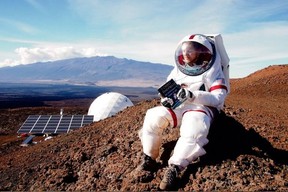A researcher at the HI-SEAS Habitat on Mauna Loa, Hawaii.