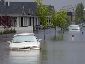 A neighbourhood in High River is flooded on July 4, 2013.