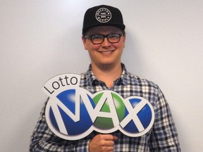 Joshua Caines of Calgary won $50 million in the Aug. 30, 2019, Lotto Max draw, and received his prize on Friday, Dec. 20. Caines didn’t know he had a winning ticket for more than two months after the draw.
