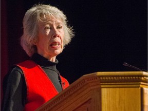 Catherine Lang honours the memory of Calgary Herald reporter Michelle Lang at Magee secondary school in Vancouver, B.C., November 7, 2019.