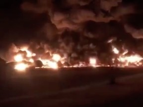 Facebook video of the train derailment along Highway 16.