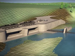 Artist's rendering of the proposed Springbank dam west of Calgary.