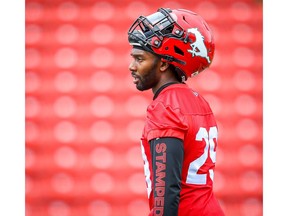 Calgary Stampeders Jamar Wall during practice on Tuesday, July 16, 2019. The Stampeders will take on the Toronto Argonauts this Thursday at McMahon Stadium. Al Charest / Postmedia