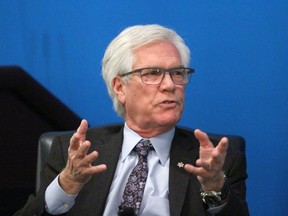 Jim Carr, the federal government's special representative for the Prairies, speaks at a Calgary Chamber of Commerce luncheon on Tuesday, Jan. 14, 2020.