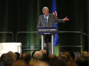 Conrad Black speaks to a sold out room during the Value of Alberta conference at the Telus Convention Centre in Calgary on Saturday, January 18, 2020. Darren Makowichuk/Postmedia