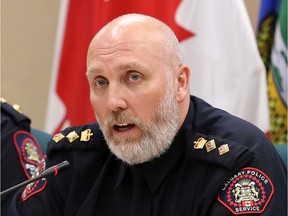 Paul Cook is shown at the Calgary police commission meeting in Calgary on Tuesday, January 28, 2020.