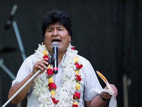 Bolivia's former President Evo Morales delivers a speech during a celebration of Bolivia's Plurinational State Foundation Day, in Buenos Aires, Argentina January 22, 2020. REUTERS/Mariana Greif ORG XMIT: SIN306