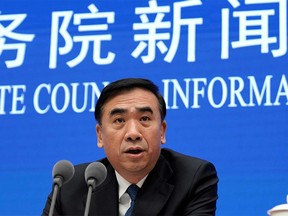 China's Health Commission Vice Minister Li Bin speaks during a news conference on prevention and control of new coronavirus related pneumonia in Beijing, China January 22, 2020.