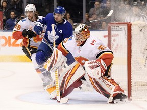 Flames goalie David Rittich allowed just one goal — and nothing in a shootout — against the Toronto Maple Leafs on Thursday, Jan. 16, 2020.