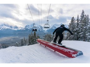 Lake Louise has three terrain parks with more than 23 features up and running. Photo taken on Dec. 8th, 2019 - Sarah Magyar Photo