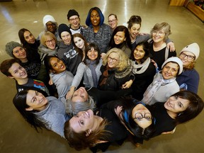 Adora Nwofor, parade marshal and co-founder, Back Centre, with organizers for the Womens March which goes Saturday at the Calgary library in Calgary on Wednesday, January 15, 2020. Darren Makowichuk/Postmedia