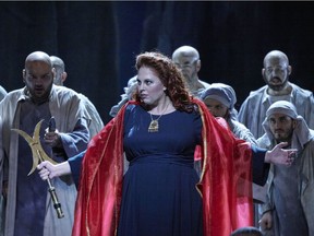 Aviva Fortunata in the starring role of Calgary Opera's Norma. Courtesy, Harder Lee Photography
