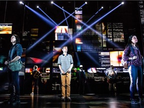 Ben Levi Ross as Evan Hansen and the company of the first North American tour of Dear Evan Hansen. Courtesy, Matthew Murphy