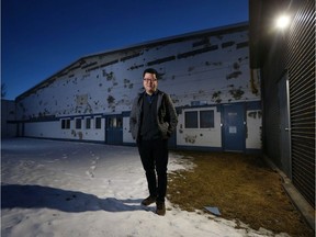 Indefinite Arts Centre CEO Jung-Suk Ryu was photographed at the centre which is above the remaining old locker room and lobby area of the Fairview Arena on Saturday, February 15, 2020. The centre is trying to secure funding for a redevelopment of the community arts space following the arena roof collapse two years ago. Gavin Young/Postmedia