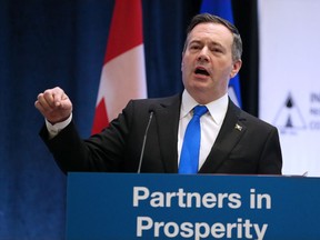 Premier Jason Kenney speaks at the Indigenous Participation in Major Projects Conference at the Westin Calgary Airport hotel on Wednesday, Feb. 26, 2020.